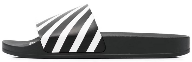 Off-White Diag Slider Black White
