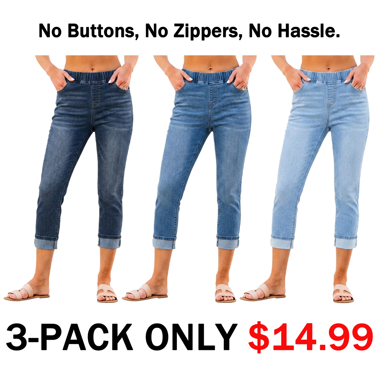 🔥Women's High-Waist Stretch Denim Capri Jeggings