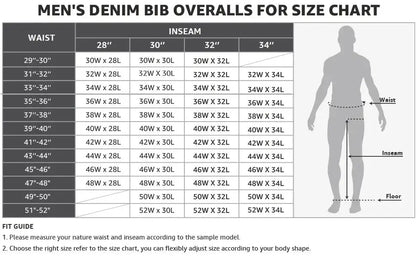 🔥Last Day Promotion!🔥Men's Denim Bib Overalls, Workwear with Adjustable Straps and Convenient Tool Pockets