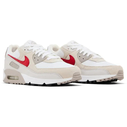 Nike Air Max 90 White College Grey Vast Grey University Red