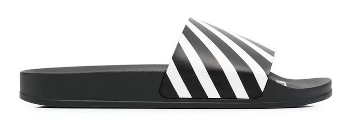 Off-White Diag Slider Black White