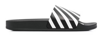 Off-White Diag Slider Black White