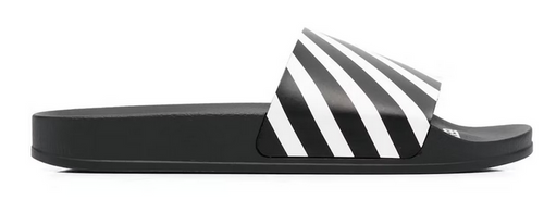 Off-White Diag Slider Black White