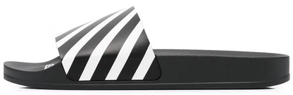 Off-White Diag Slider Black White