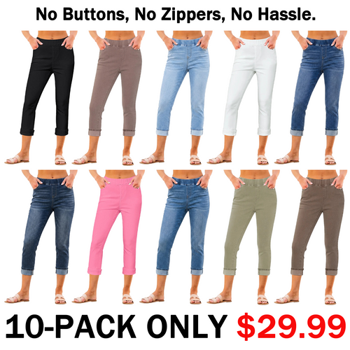 🔥Women's High-Waist Stretch Denim Capri Jeggings