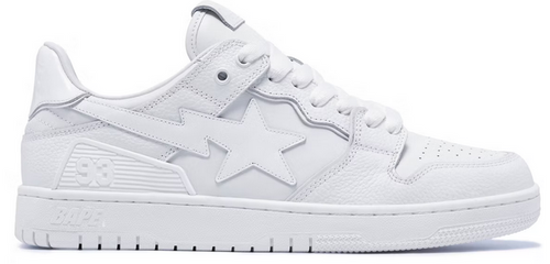A Bathing Ape Bape Sk8 Sta Triple White Patent Leather