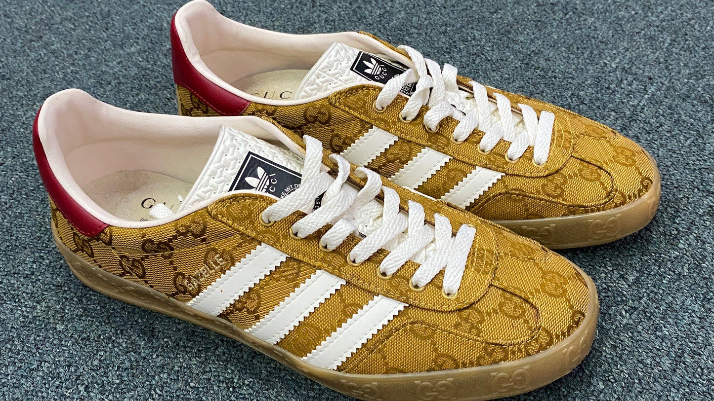 Adidas Gazelle Gucci Original Gg Beige Brown