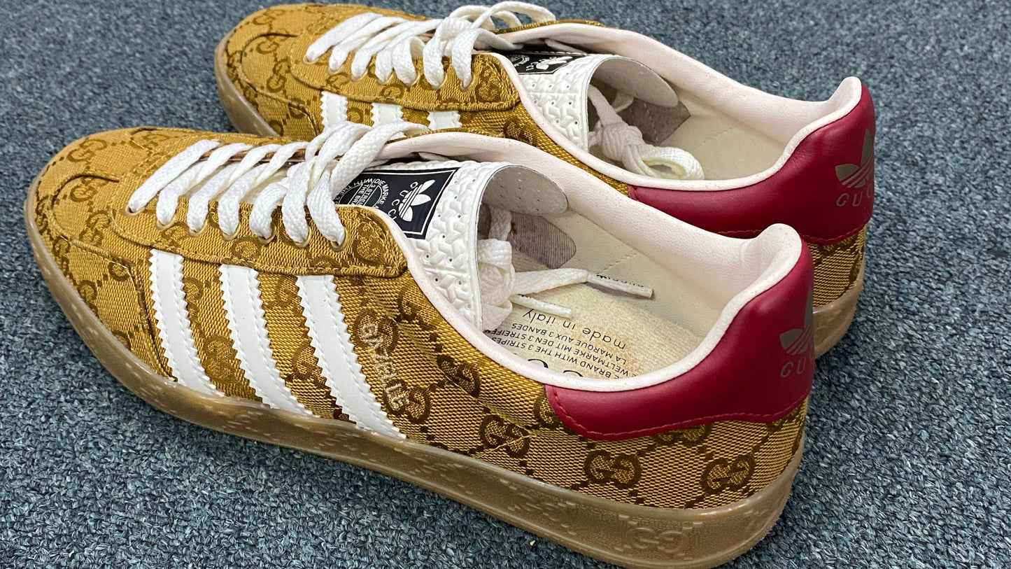 Adidas Gazelle Gucci Original Gg Beige Brown