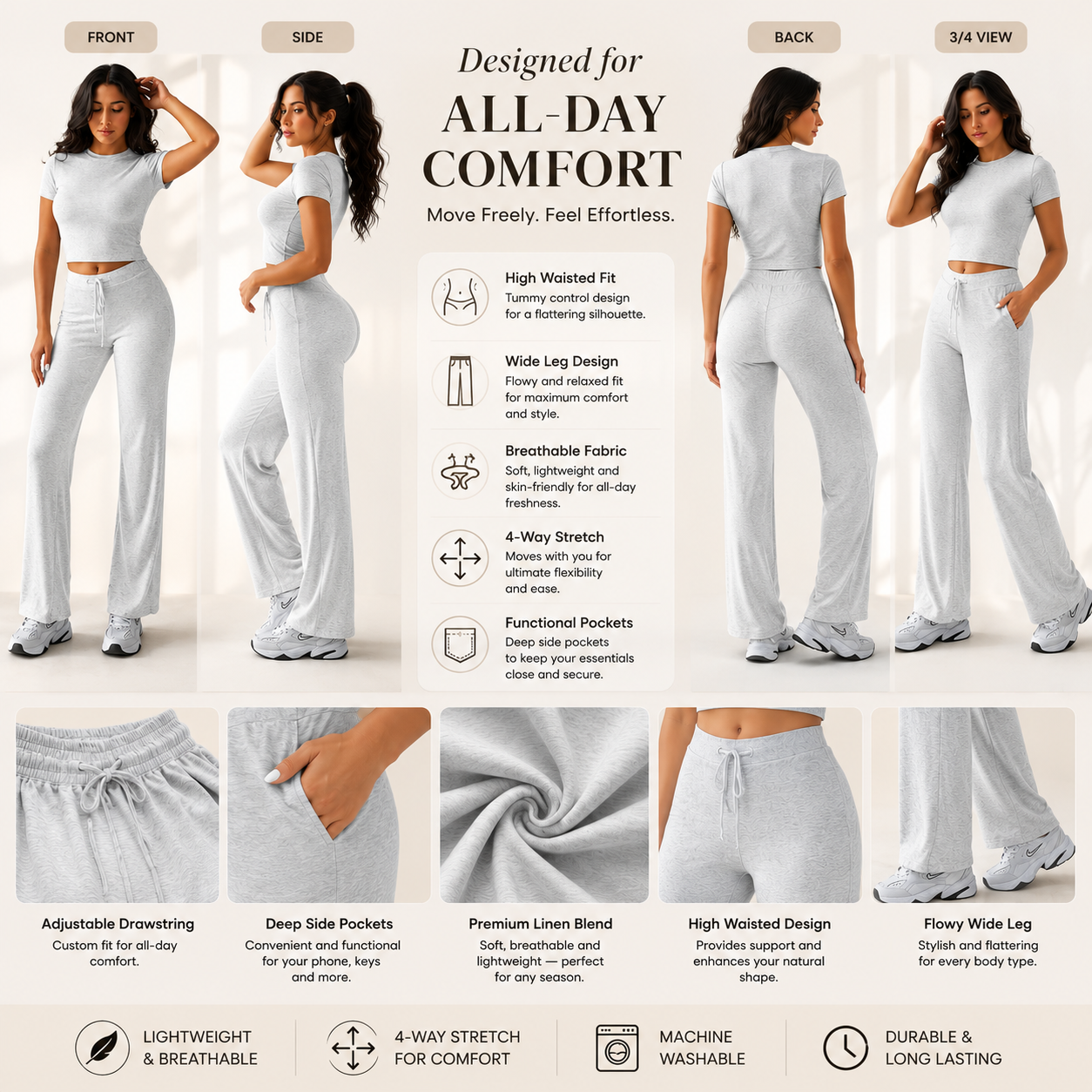 Women's Basic Minimalist Solid Short Sleeve Two-piece Set