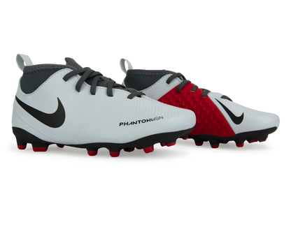 Nike Kids Phantomvsn Club Df Fg/Mg Pure Platinum/Black/Light Crimson/Dark Grey