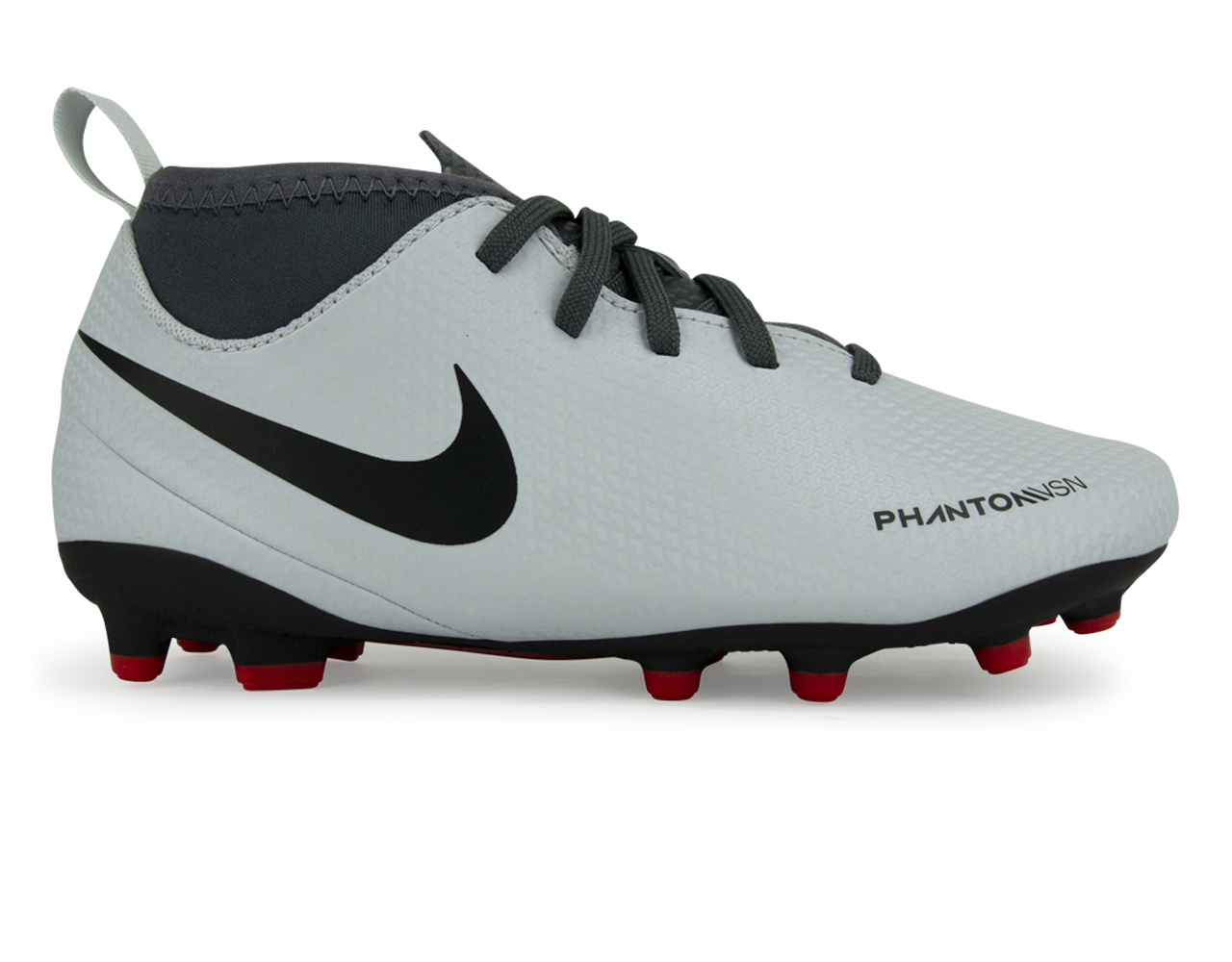 Nike Kids Phantomvsn Club Df Fg/Mg Pure Platinum/Black/Light Crimson/Dark Grey