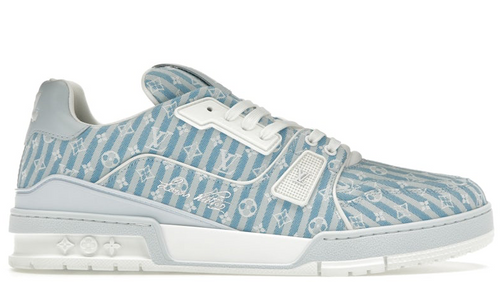 Louis Vuitton Trainer Blue Stripe Monogram Like New (Vnds)