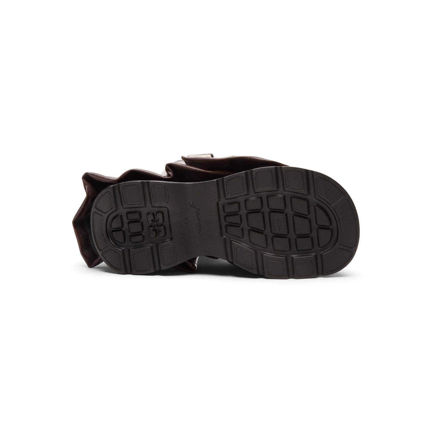 Ganni Kat Croc High Boot (Chocolate Fondant)