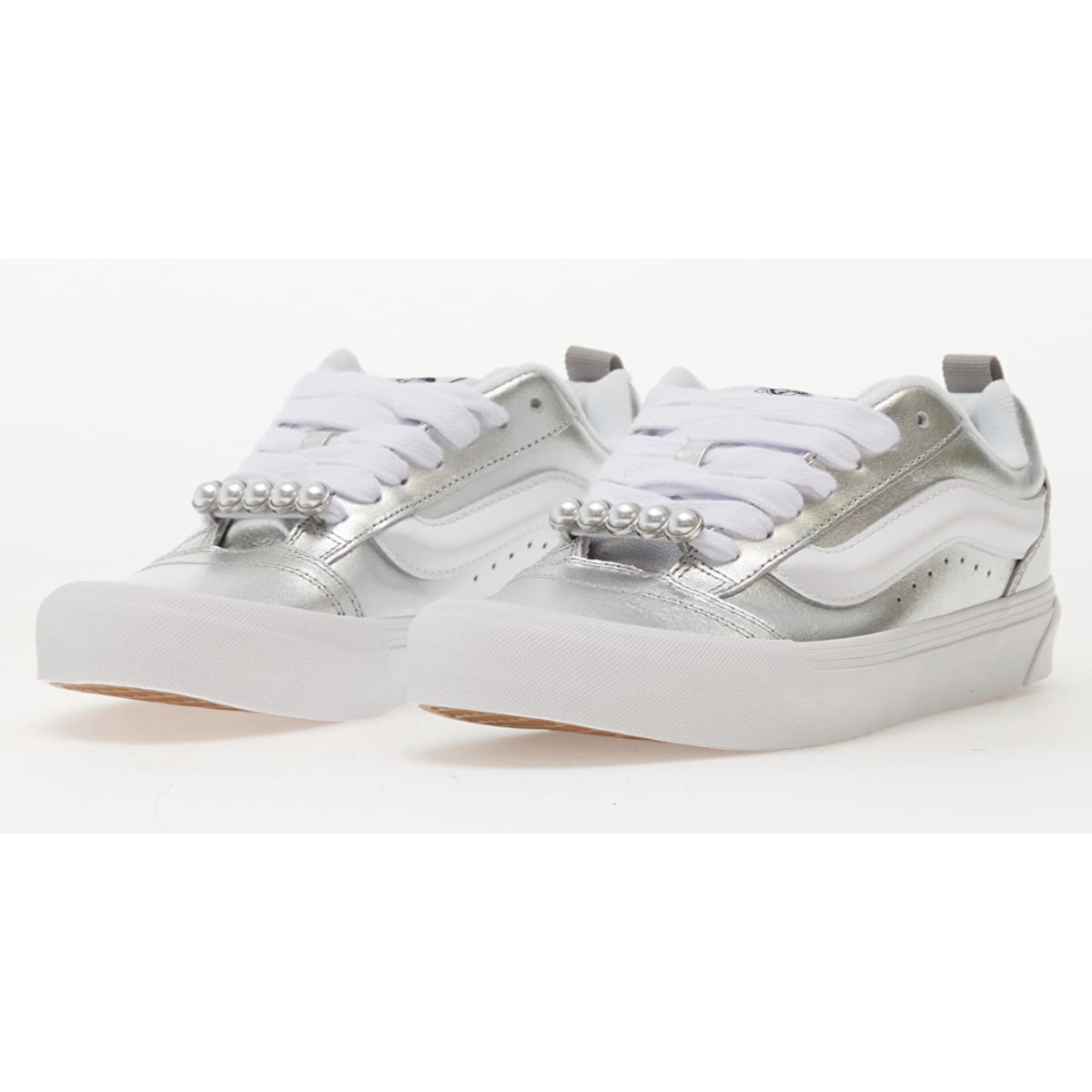 Vans Knu Skool Metallic Leather Silver
