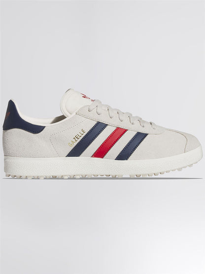 Gazelle Spikeless Golf Shoes Alumina/Night Indigo/Better Scarlet