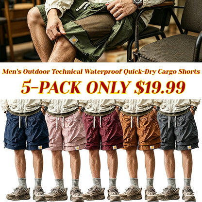 Men's Outdoor Technical Waterproof Quick-Dry Cargo Shorts