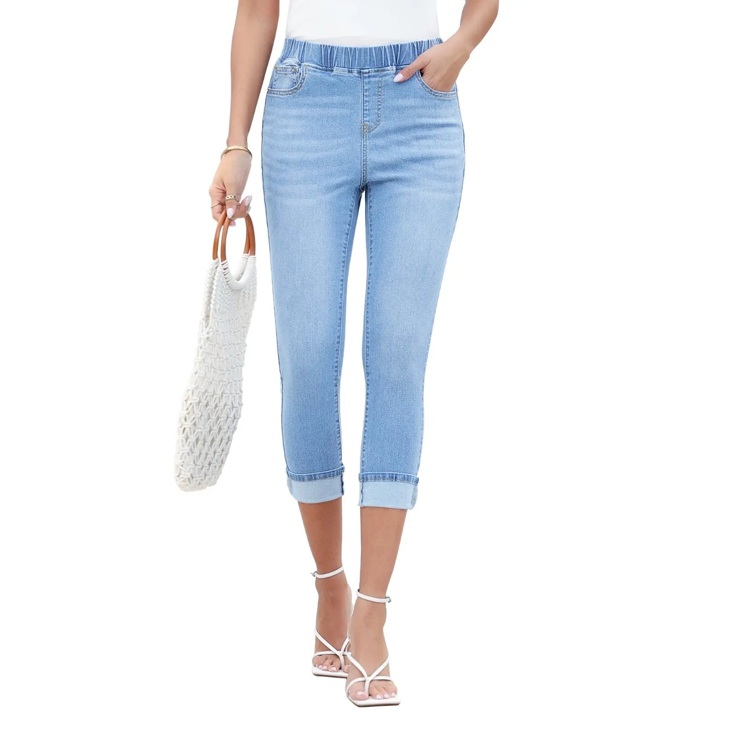 🔥Women's High-Waist Stretch Denim Capri Jeggings