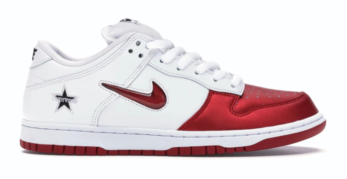 Nike Sb Dunk Low Supreme Jewel Swoosh Red